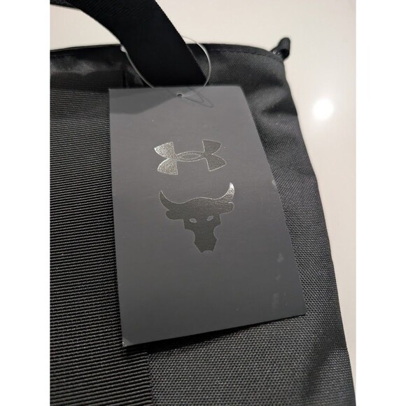 Under Armour Unisex Project Rock Gym Sack Training Bag Backpack Black New NWT - Picture 6 of 7